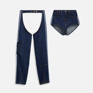 Adidas Originals Women's Dark Blue IVY PARK DENIM CHAPS